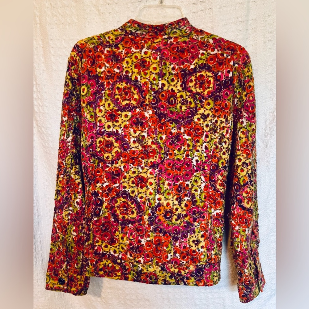 ☘️CHICO’S☘️Size 2, Multicolored Jacket - Picture 7 of 11